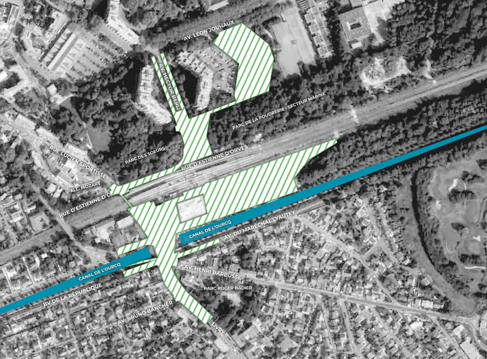 Le projet d'aménagement prend place autour de la future gare